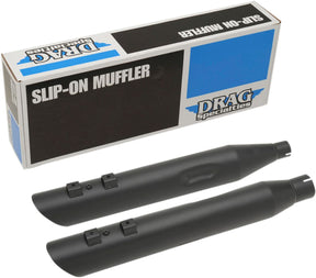 Drag Specialties Mufflers Slip On 4" Slashdown Black Slip-Ons Exhaust Drag Specialties