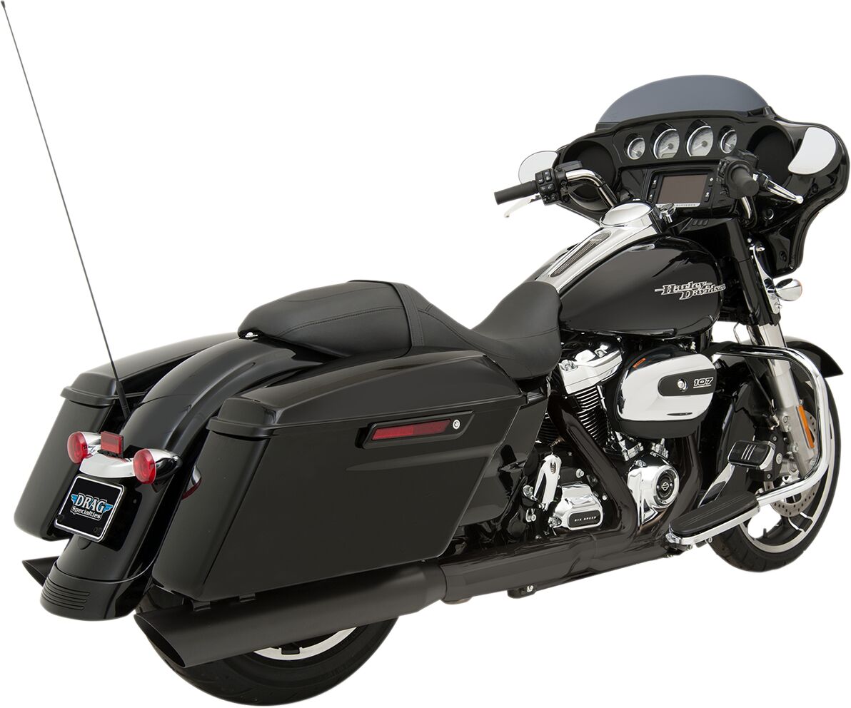 Drag Specialties Mufflers Slip On 4" Slashdown Black Slip-Ons Exhaust Drag Specialties