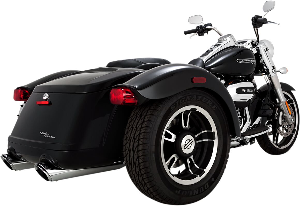 Muffler Twin Slash Round Slip Ons Chrome Vance & Hines