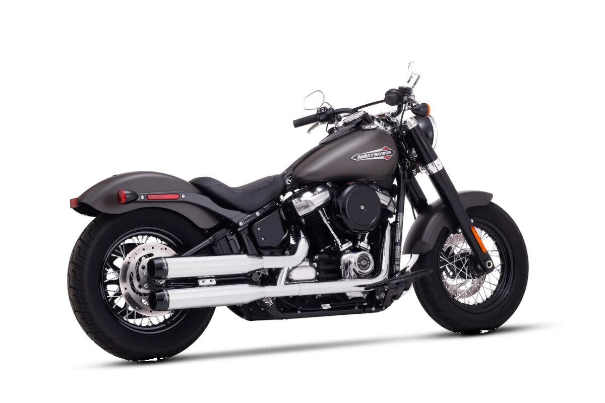 Rinehart Racing Muffler Slip On 3.5" Chrome W/Black End Caps Slip-Ons Exhaust Rinehart Racing