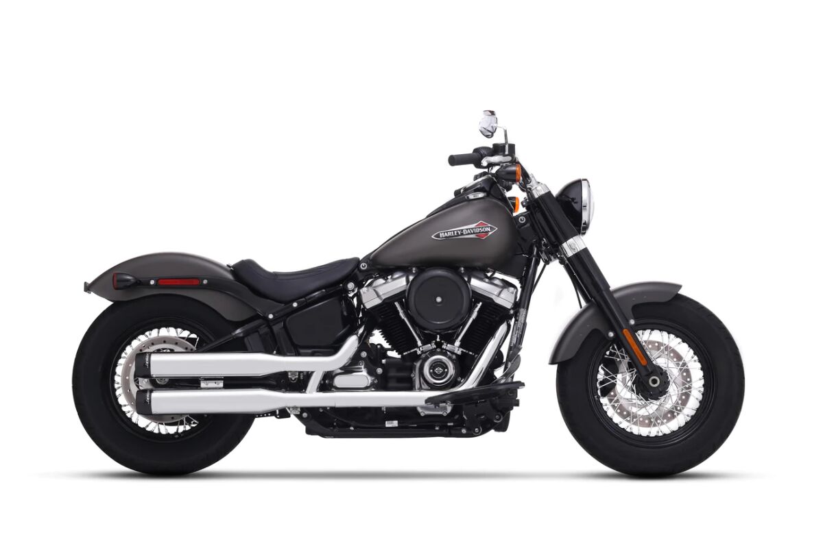 Rinehart Racing Muffler Slip On 3.5" Chrome W/Black End Caps Slip-Ons Exhaust Rinehart Racing