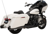 Drag Specialties Mufflers Slip On 4" Black W/Black Billet End Caps Slip-Ons Exhaust Drag Specialties