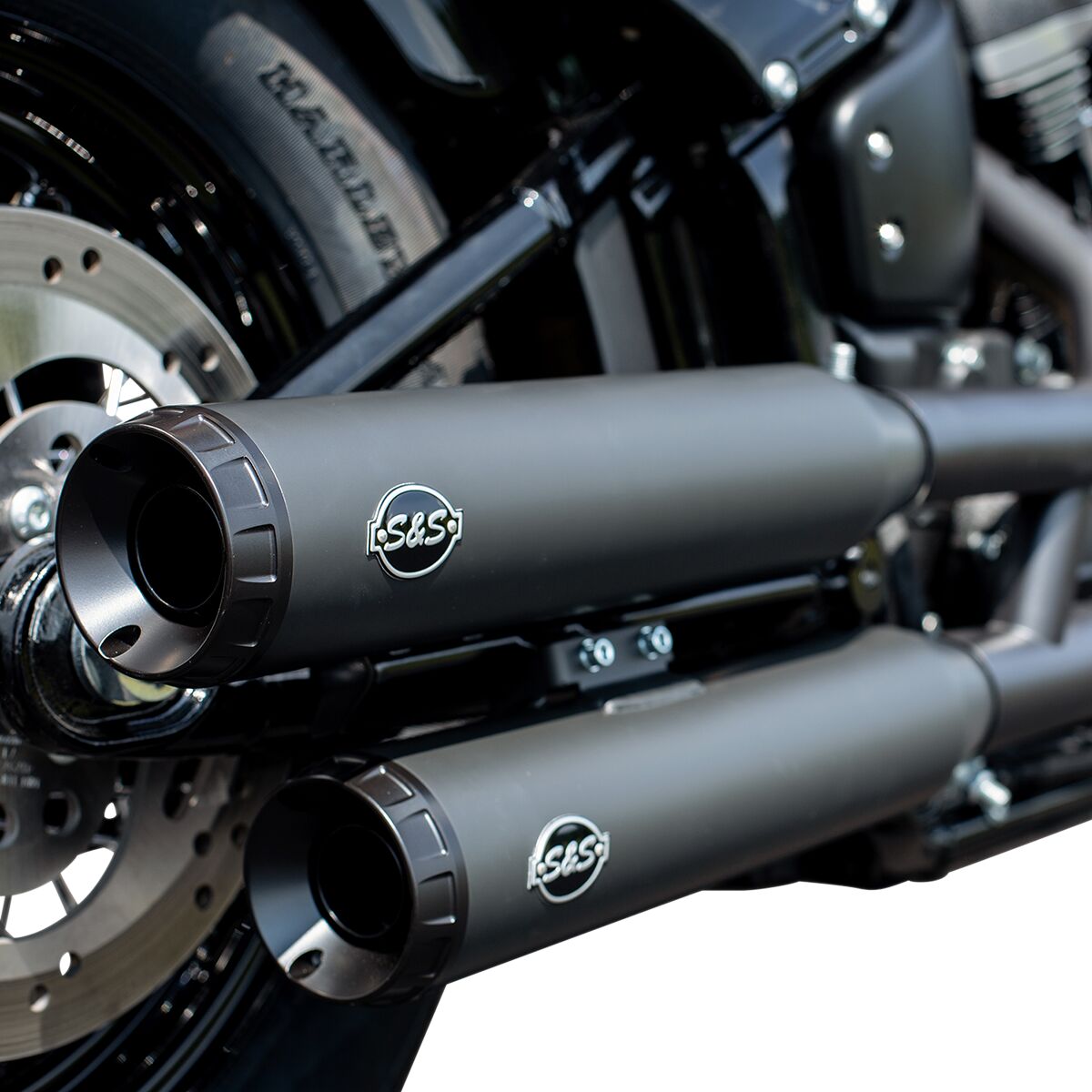 S&S Cycle Muffler Slip On Grand National Black Ceramic Slip-Ons Exhaust S&S Cycle