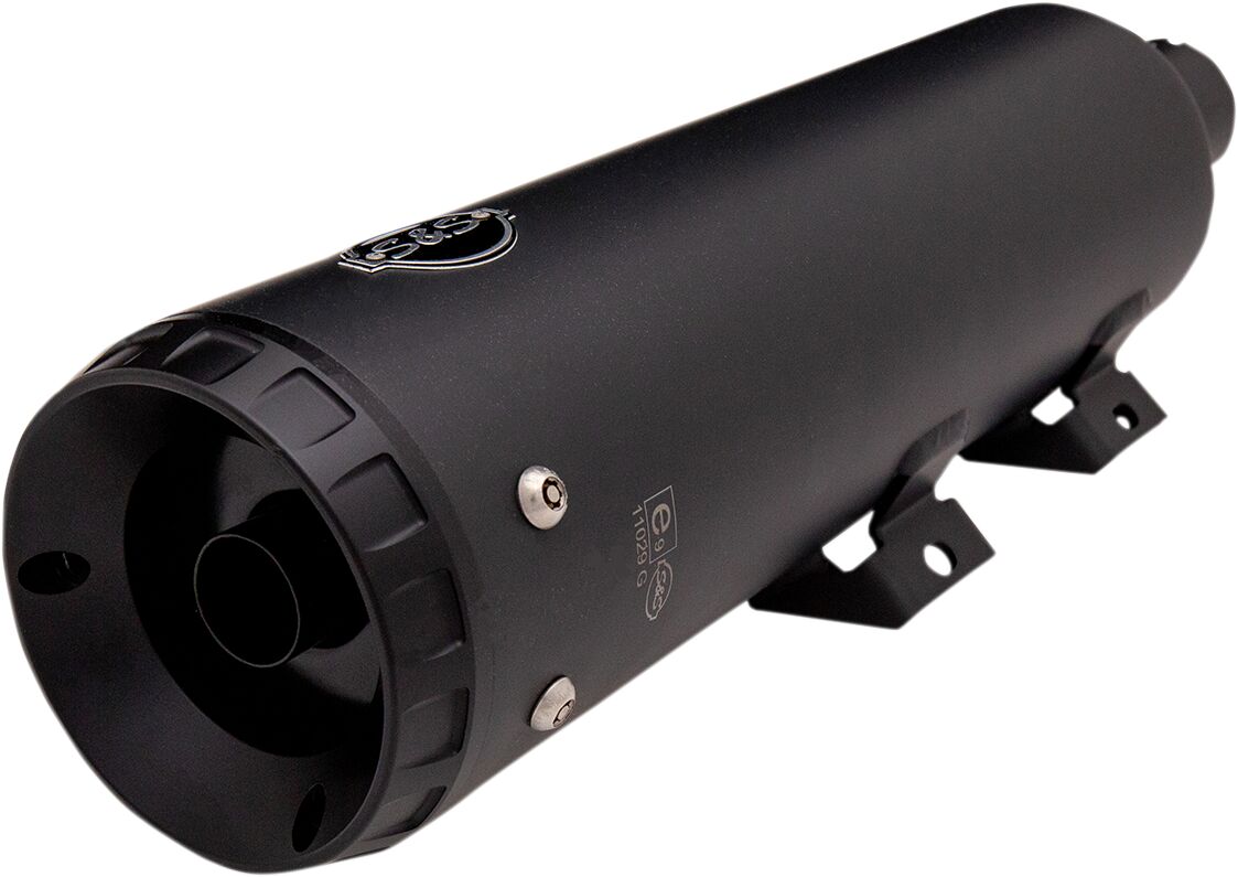 S&S Cycle Grand National 4" Ec Slip On Mufflers Black/Black Slip-Ons Exhaust S&S Cycle