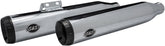 S&S Cycle Grand National 4" Ec Slip On Mufflers Chrome/Black Slip-Ons Exhaust S&S Cycle