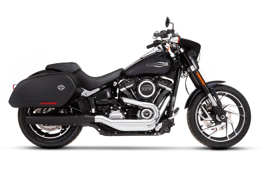 Rinehart Racing Muffler Slip On 4" Sport Glide Black/Black Slip-Ons Exhaust Rinehart Racing