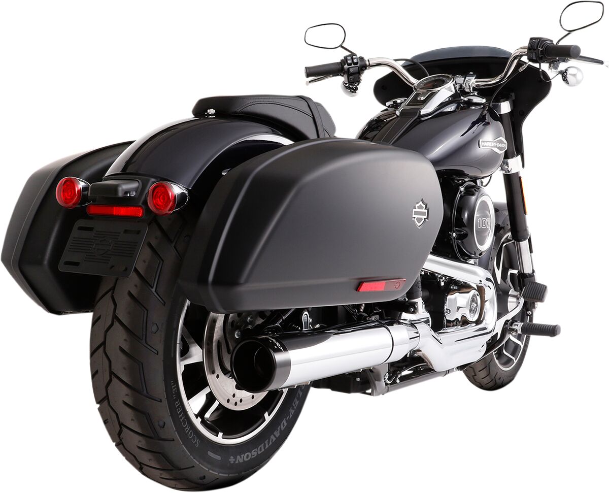 Rinehart Racing Muffler 4" Slip On Sport Glide Chrome/Black Slip-Ons Exhaust Rinehart Racing