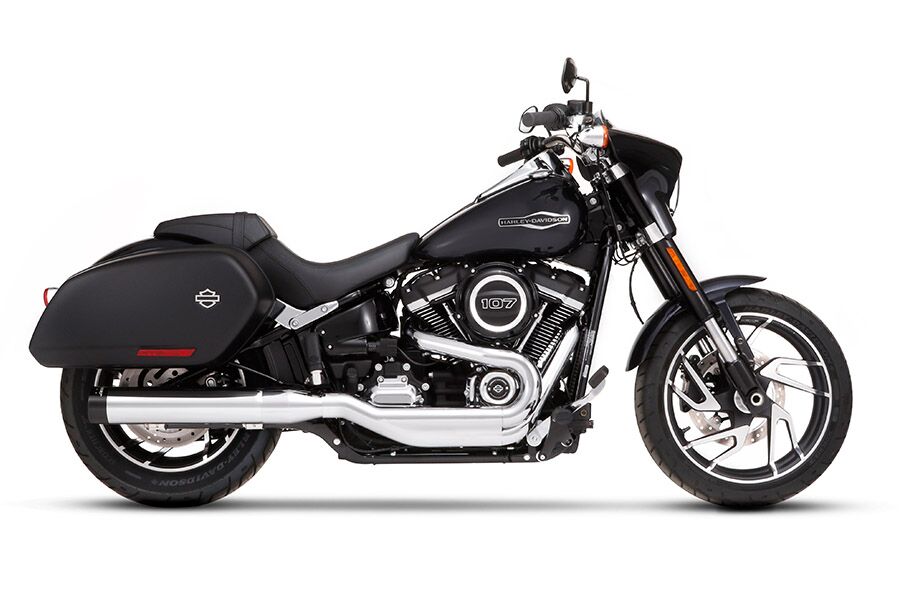 Rinehart Racing Muffler 4" Slip On Sport Glide Chrome/Black Slip-Ons Exhaust Rinehart Racing