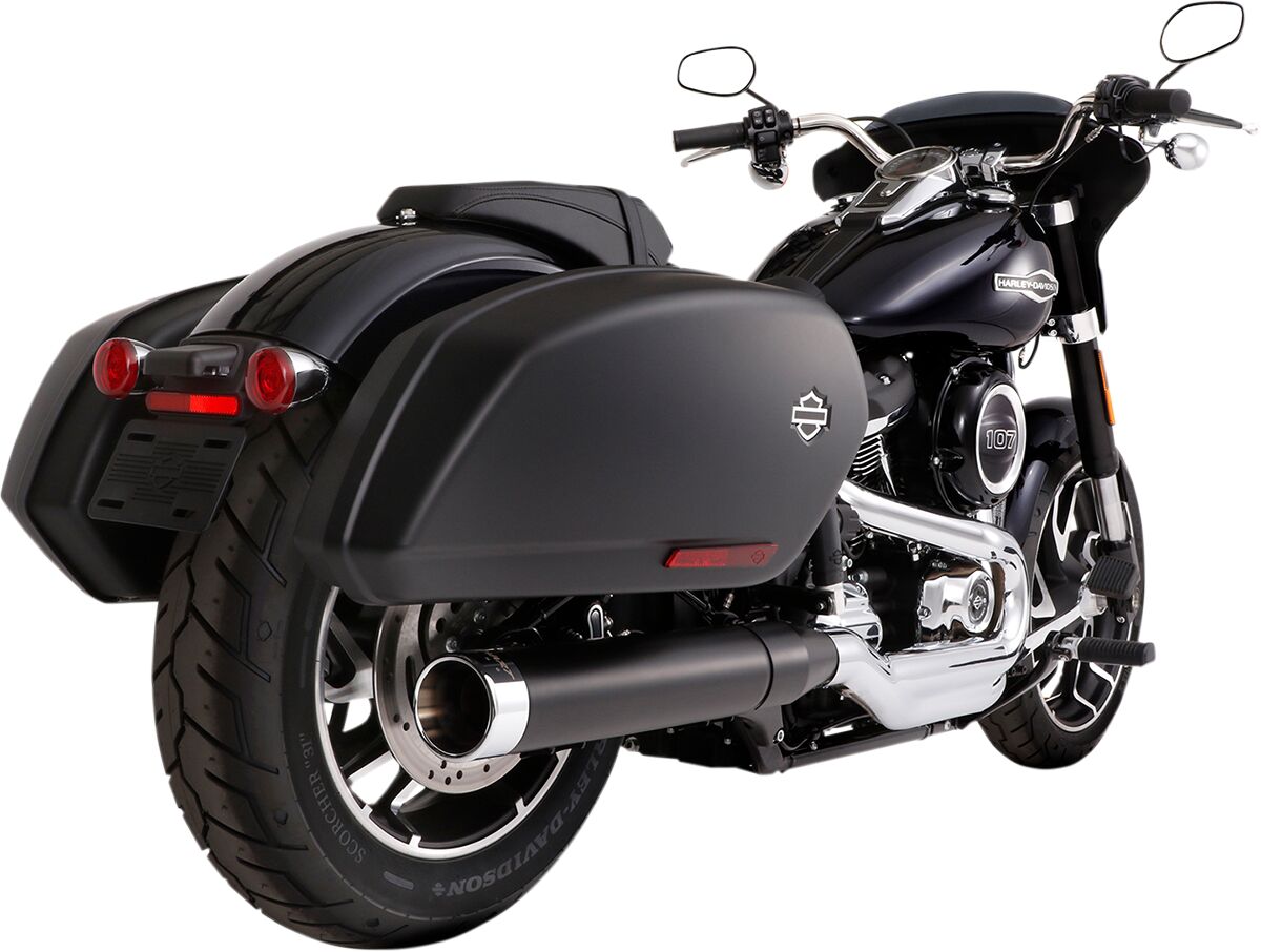Rinehart Racing Muffler 4" Slip On Sport Glide Black/Chrome Slip-Ons Exhaust Rinehart Racing