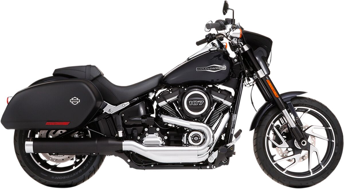 Rinehart Racing Muffler 4" Slip On Sport Glide Black/Chrome Slip-Ons Exhaust Rinehart Racing