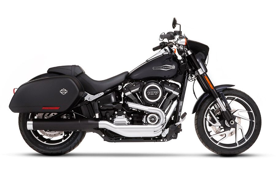 Rinehart Racing Muffler 4" Slip On Sport Glide Black/Chrome Slip-Ons Exhaust Rinehart Racing