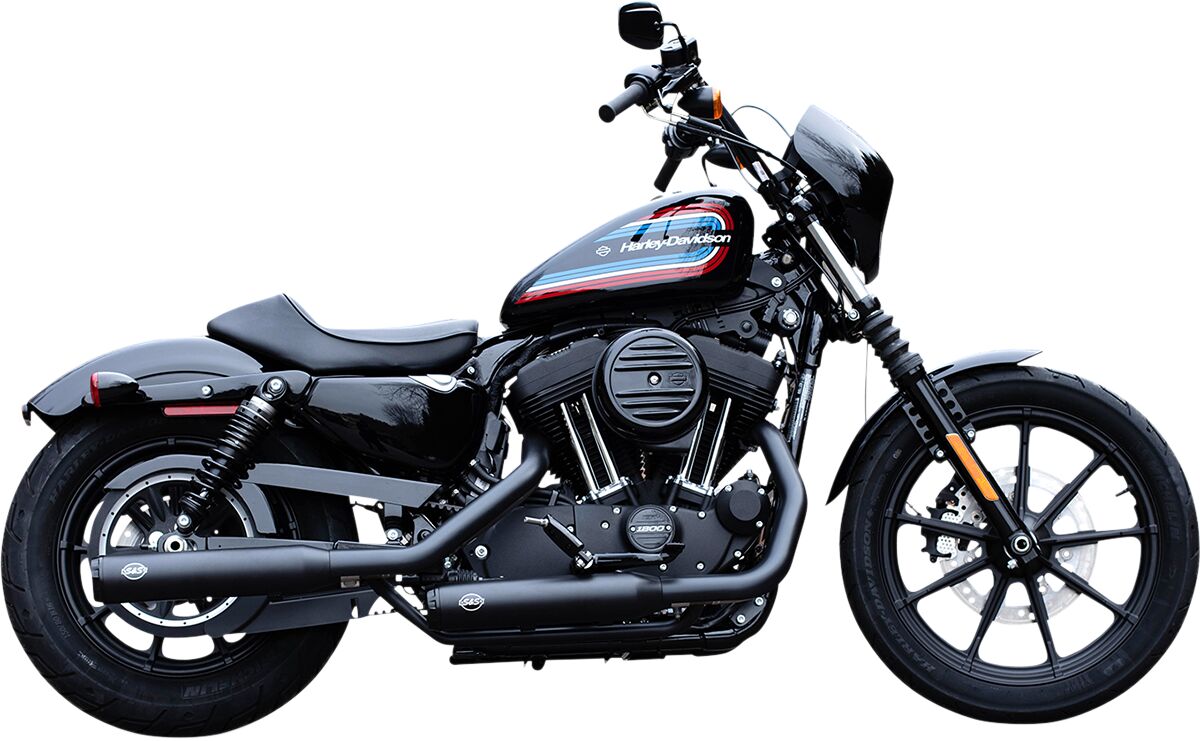 S&S Cycle Grand National Ec Slip On Mufflers Black/Black Slip-Ons Exhaust S&S Cycle