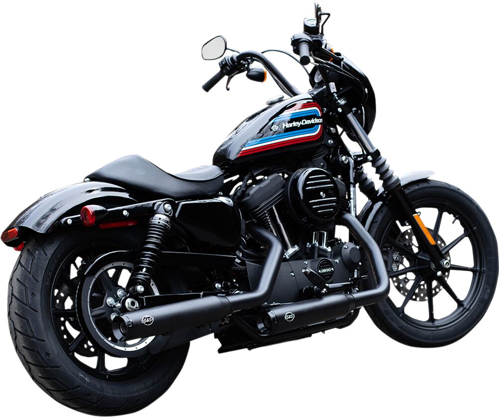 S&S Cycle Grand National Ec Slip On Mufflers Black/Black Slip-Ons Exhaust S&S Cycle