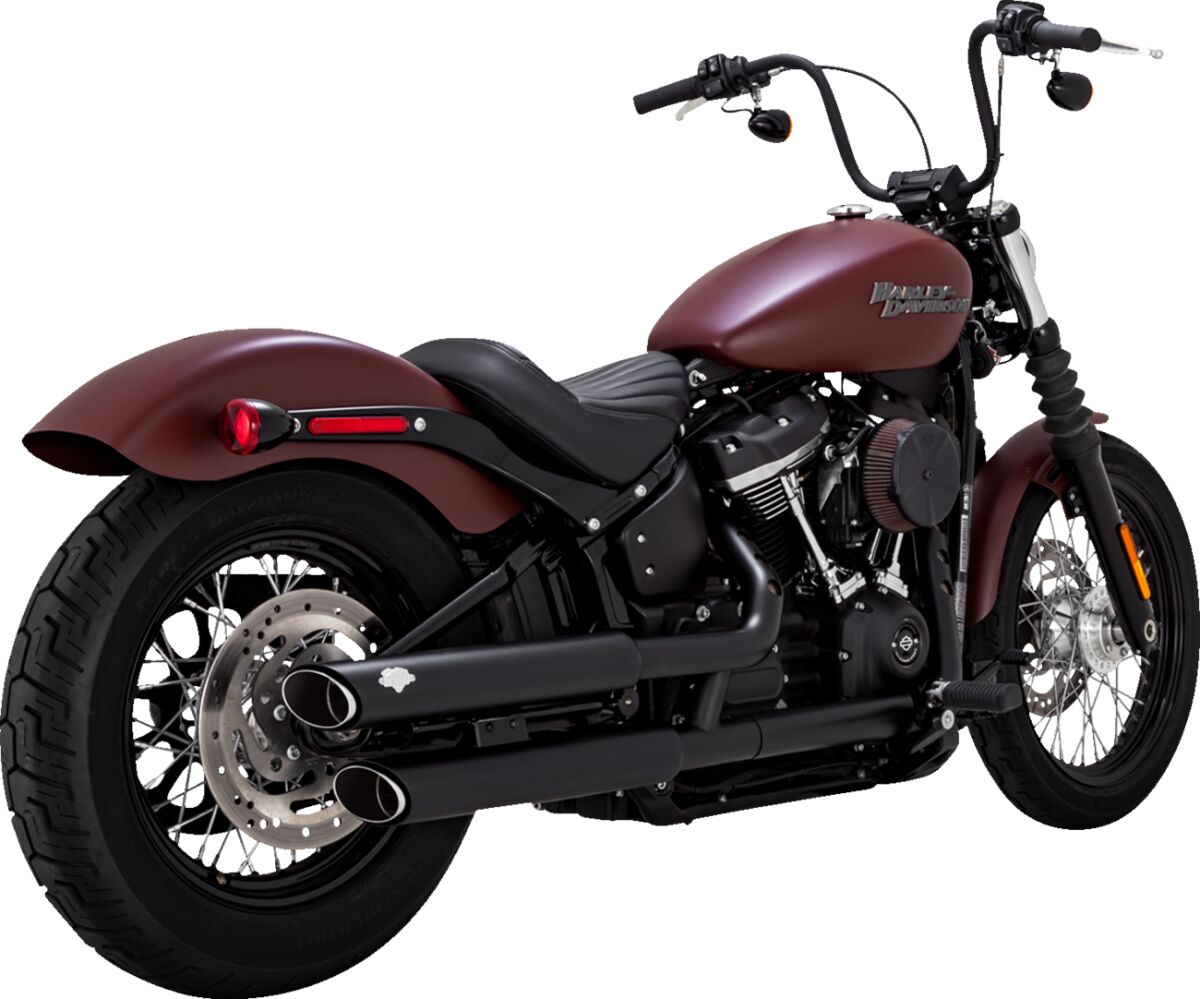 Twin Slash 3" Mufflers Black Vance & Hines