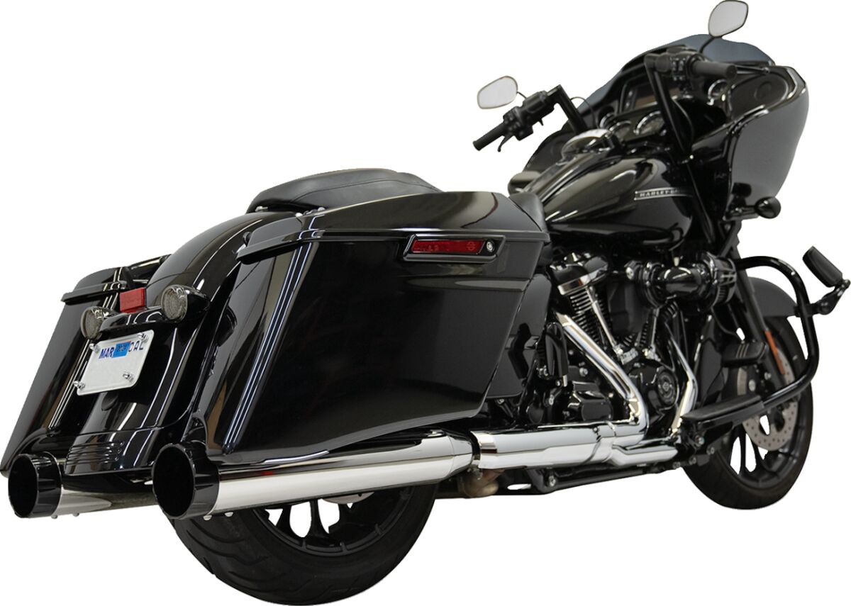 Bassani Xhaust 4.5" Straight Exhaust System, Chrome - 17-25 Touring Slip-Ons Exhaust Bassani Xhaust