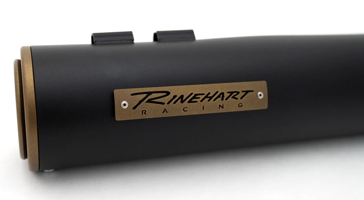 Rinehart Racing 4.5" Hp45 Slip On Muffler Black W/Bronze End Cap & Badge Slip-Ons Exhaust Rinehart Racing