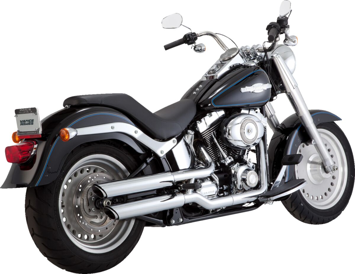 Mufflers 3" Twin Slash Chrome Fatboy Deuce Vance & Hines Default Title