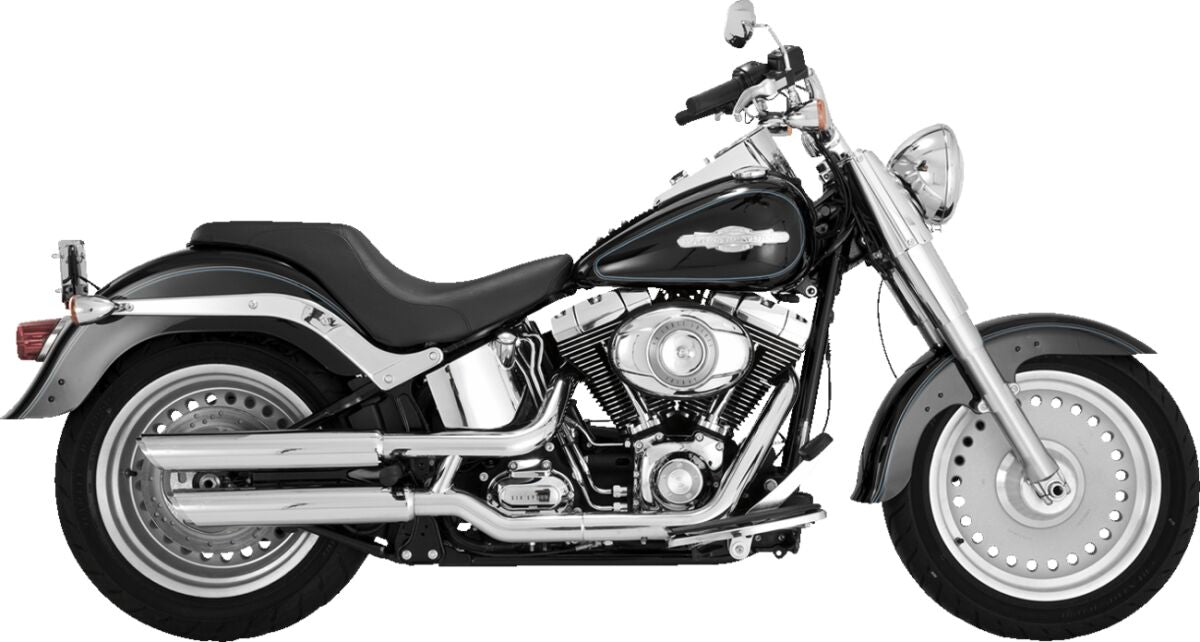 Vance & Hines Slip-On Twin Slash 3", Chrome - 07-09 Softail (Fat Boy) Slip-Ons Exhaust Vance & Hines