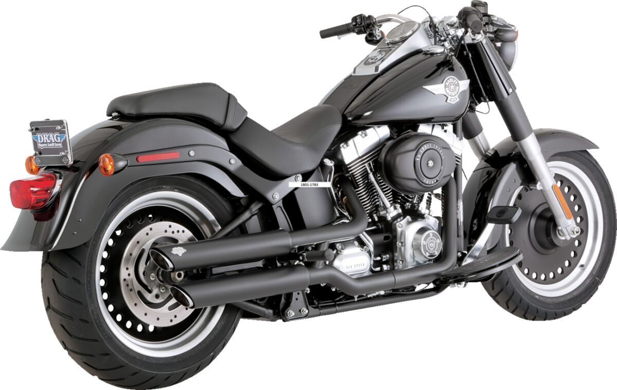 Mufflers 3" Twin Slash Black Fatboy Deuce Vance & Hines Default Title