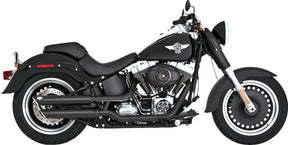 Vance & Hines Slip-On Twin Slash 3", Black - 07-09 Softail (Fat Boy) Slip-Ons Exhaust Vance & Hines