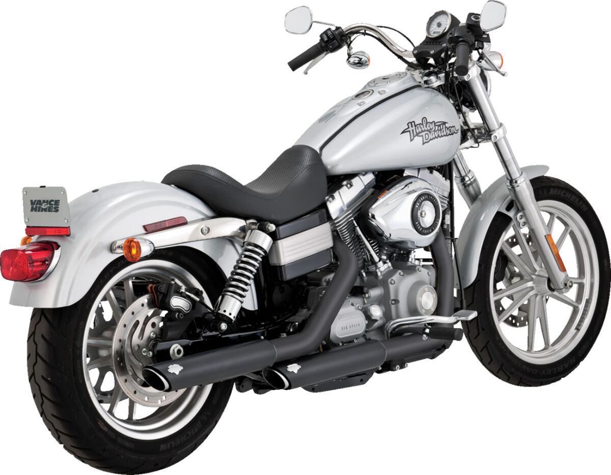 Vance & Hines Mufflers 3 Twin Slash Black Dy MUFFLERS FOR HARLEY Vance & Hines