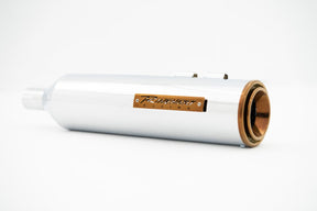 Rinehart Racing 4.5" Hp45 Slip On Muffler Chrome W/Bourbon End Cap & Badge Slip-Ons Exhaust Rinehart Racing