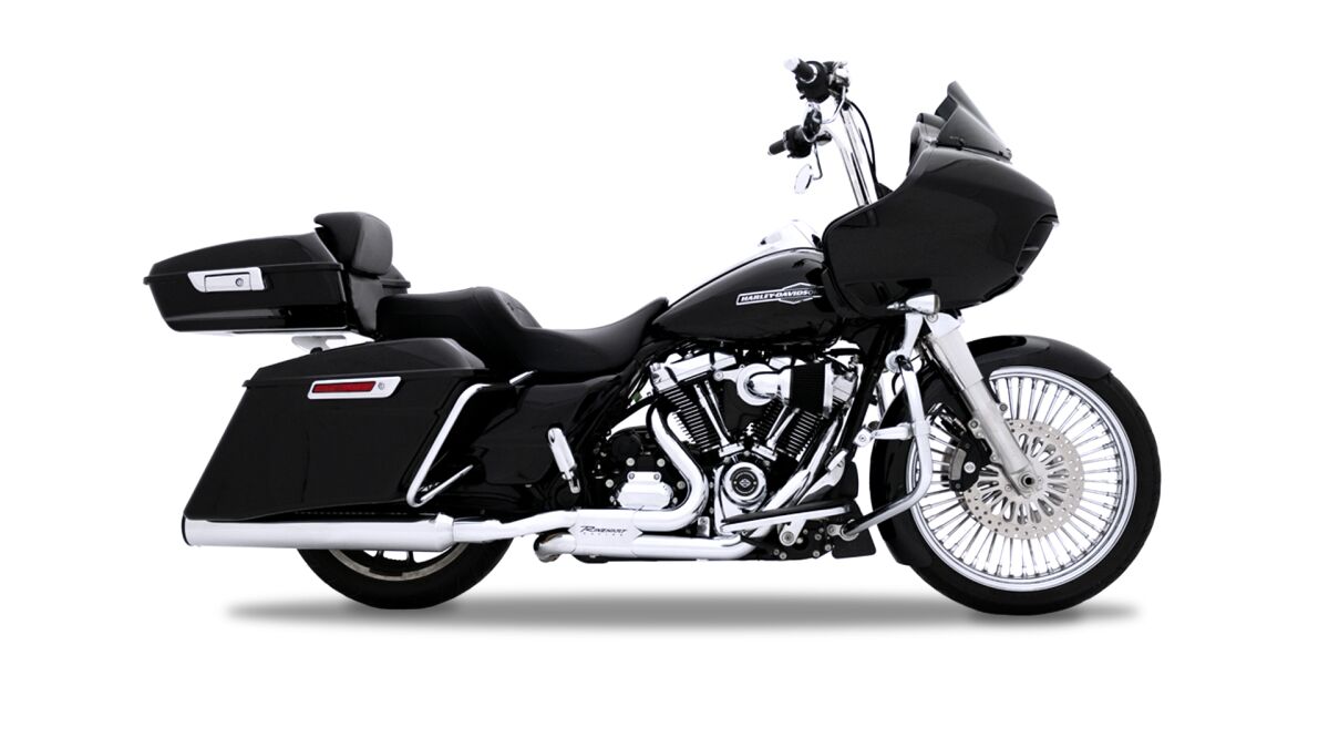 Rinehart Racing 4.5" Hp45 Xl Slip On Muffler Chrome W/Black End Cap & Badge Slip-Ons Exhaust Rinehart Racing
