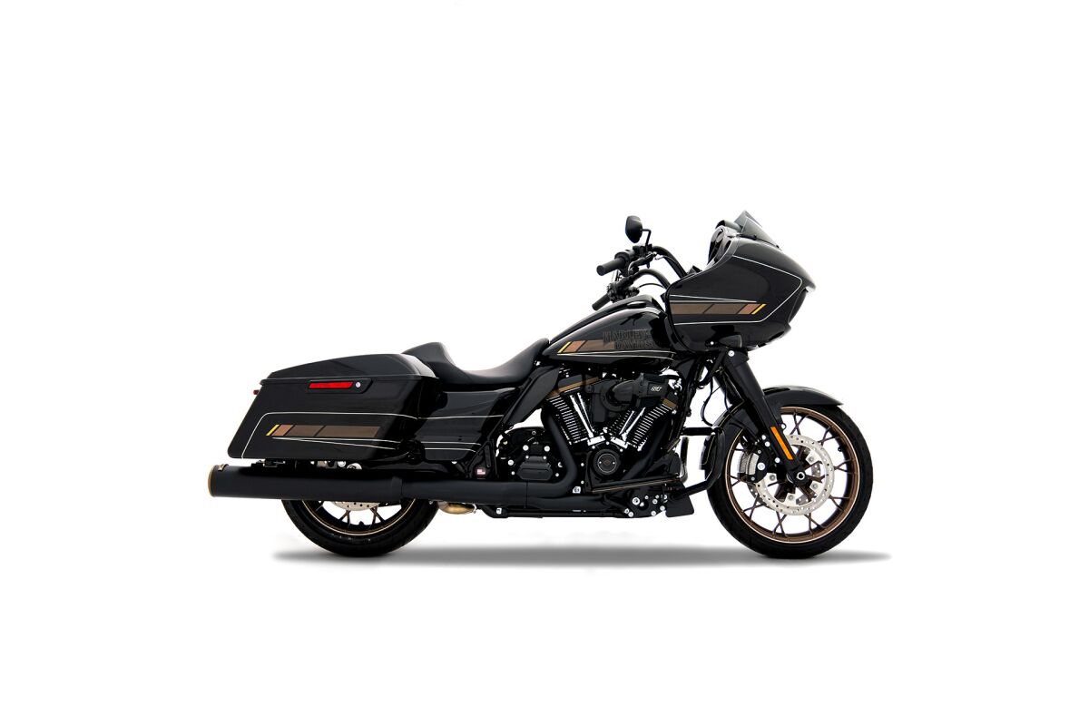 Rinehart Racing 4.5" Hp45 Xl Slip On Muffler Black W/Bronze End Cap & Badge Slip-Ons Exhaust Rinehart Racing