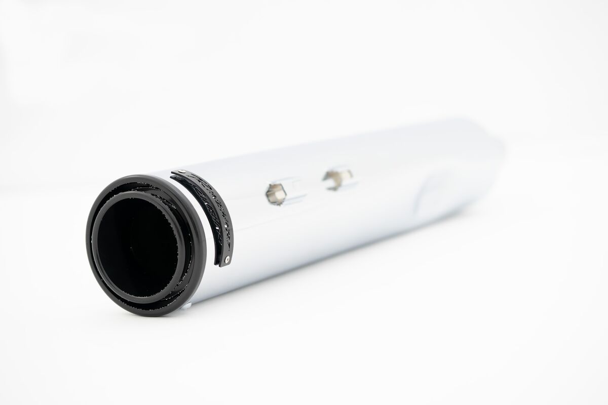 Rinehart Racing 3.5" Hp35 Slip On Muffler Chrome W/Black End Cap Slip-Ons Exhaust Rinehart Racing
