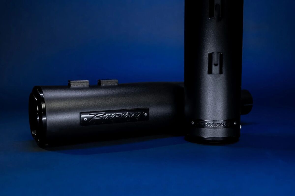 Rinehart Racing 4.5" Hp45 Xl Slip On Muffler Black W/Black End Cap & Badge Midnight Slip-Ons Exhaust Rinehart Racing