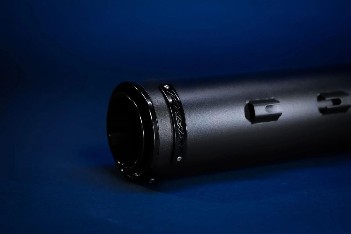 Rinehart Racing 4.5" Hp45 Xl Slip On Muffler Black W/Black End Cap & Badge Midnight Slip-Ons Exhaust Rinehart Racing