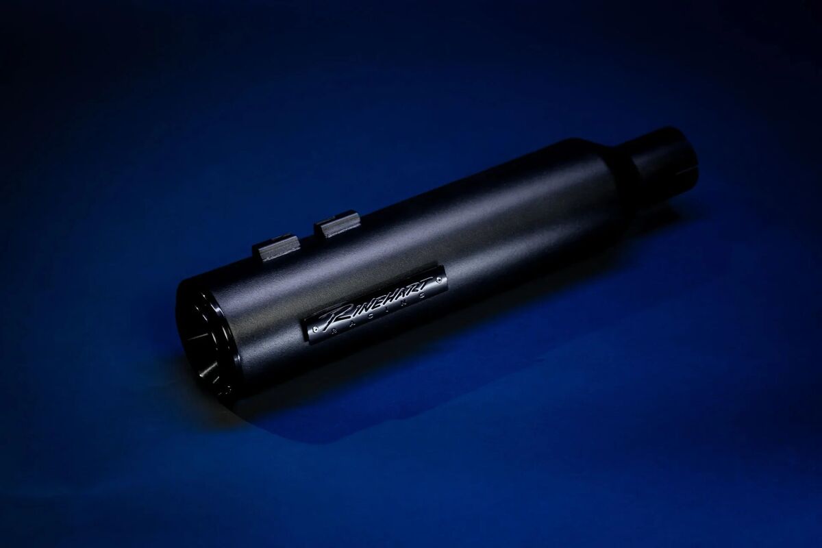 Rinehart Racing 4.5" Hp45 Xl Slip On Muffler Black W/Black End Cap & Badge Midnight Slip-Ons Exhaust Rinehart Racing