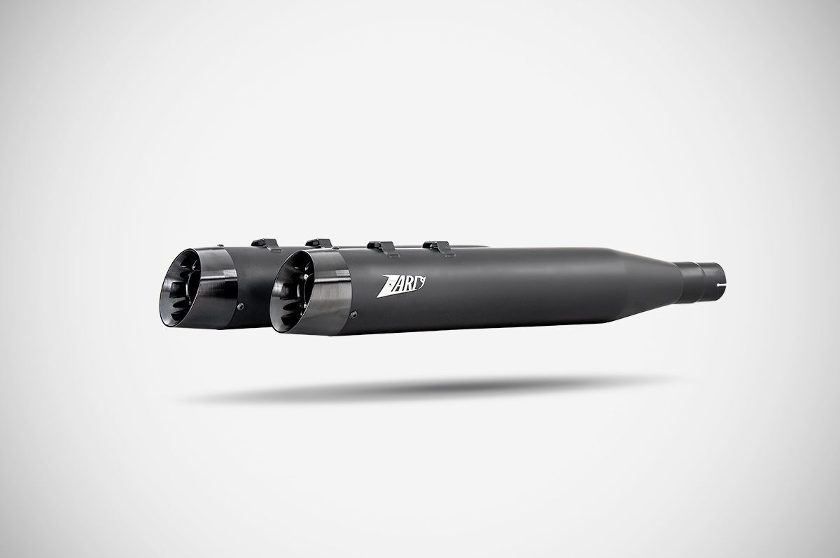 Zard 4.33 Inches Slip On Muffler Hd Touring Black M8 E5 Slip-Ons Exhaust Zard