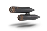 Zard Overlapped Slip On Muffler Hd Softail M8 Black/Bronze E4/E5 Slip-Ons Exhaust Zard