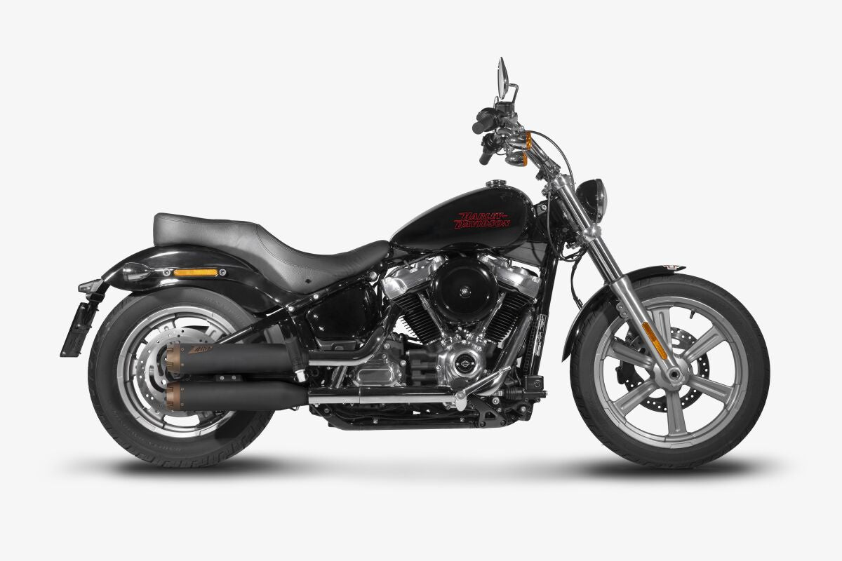 Zard Overlapped Slip On Muffler Hd Softail M8 Black/Bronze E4/E5 Slip-Ons Exhaust Zard