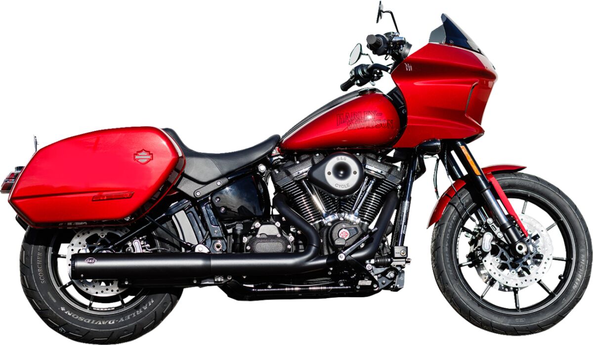 S&S Cycle Grand National 4.0" Ec Slip On Mufflers Black/Black Slip-Ons Exhaust S&S Cycle