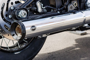 S&S Cycle Grand National 4.0" Ec Slip On Mufflers Chrome Slip-Ons Exhaust S&S Cycle
