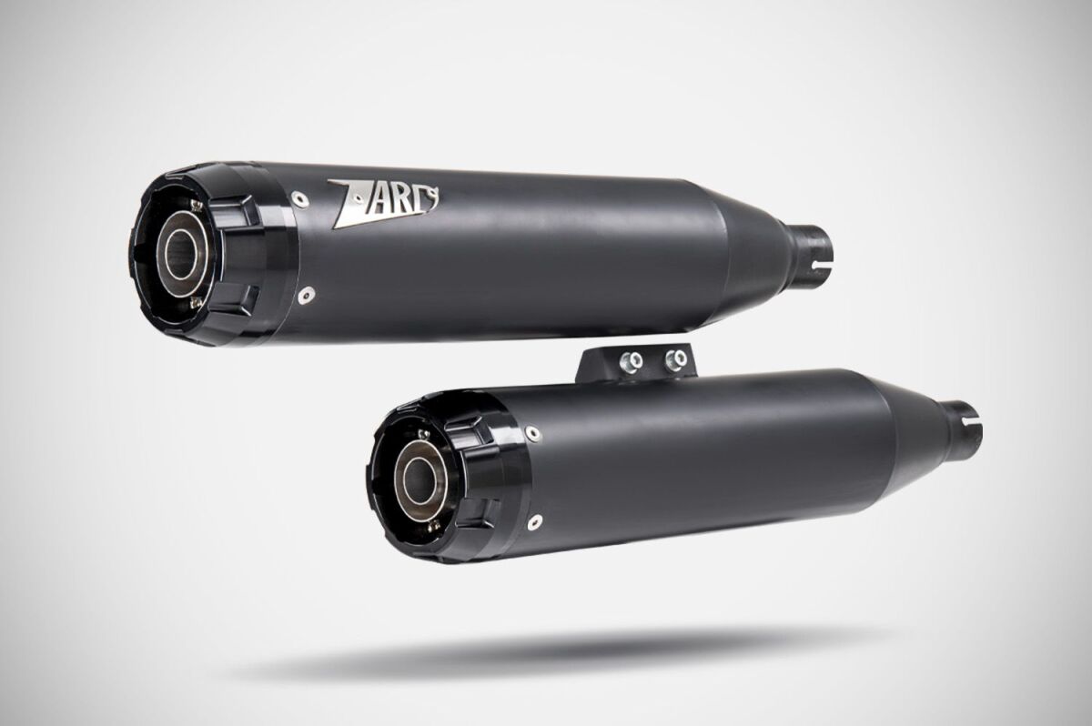 Zard Softail Slip Ons E4/E5 Black 1 MUFFLERS FOR HARLEY Zard
