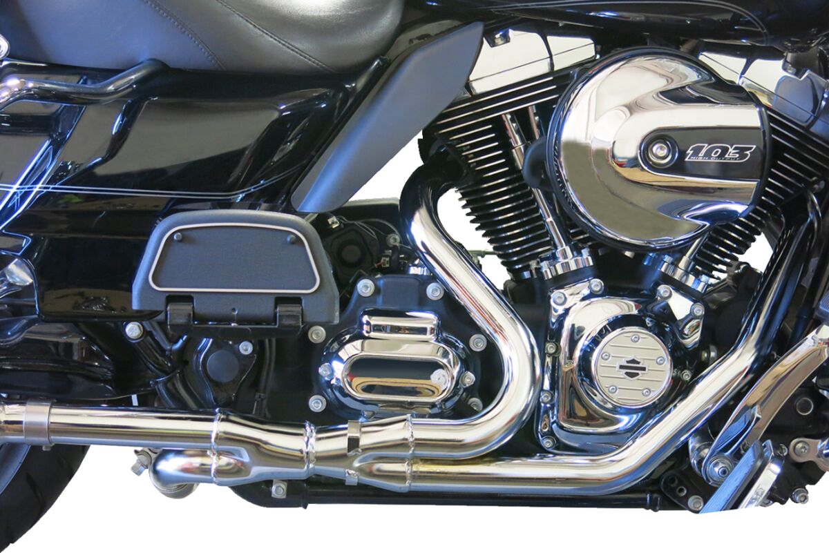 Bassani Xhaust 2x2 Dual Exhaust System, Chrome - 09-16 Touring Headers & Mid-Pipes Bassani Xhaust