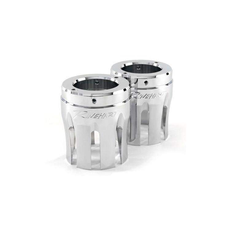 Rinehart Racing End Caps Castle 4" Exhaust Moto Series Chrome Exhaust Accessory Parts Rinehart Racing