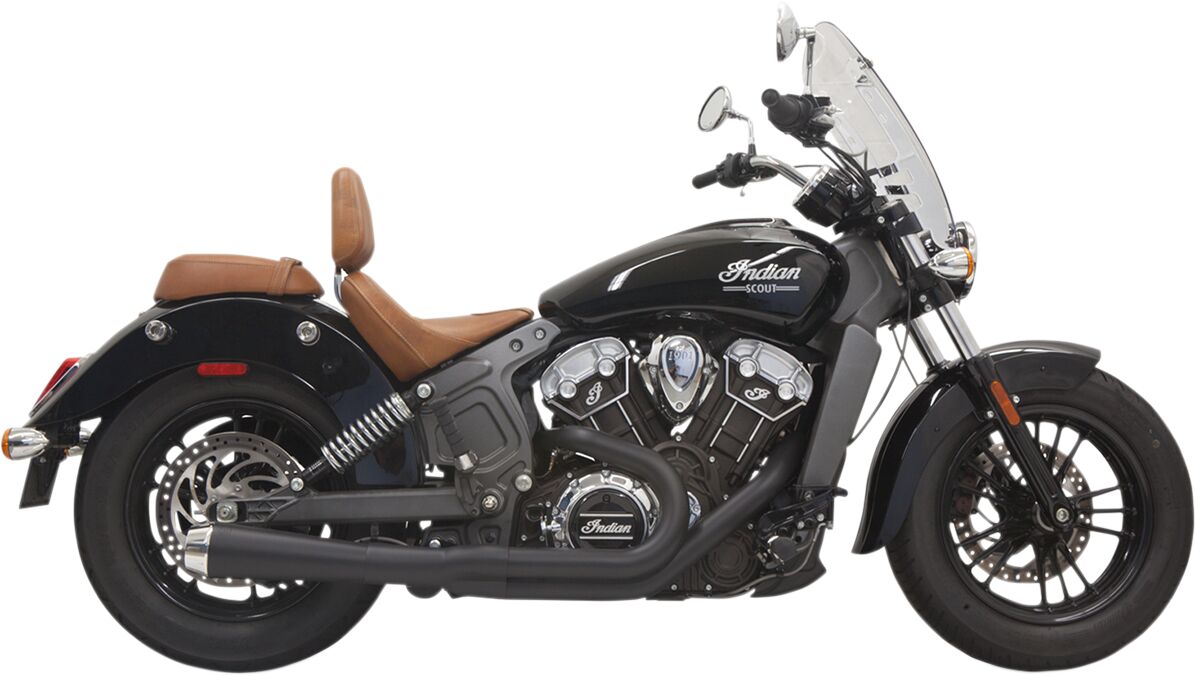 Exhaust System Road Rage 2 Into 1 With Short Change Megaphone Muffler Black Bassani Xhaust Default Title