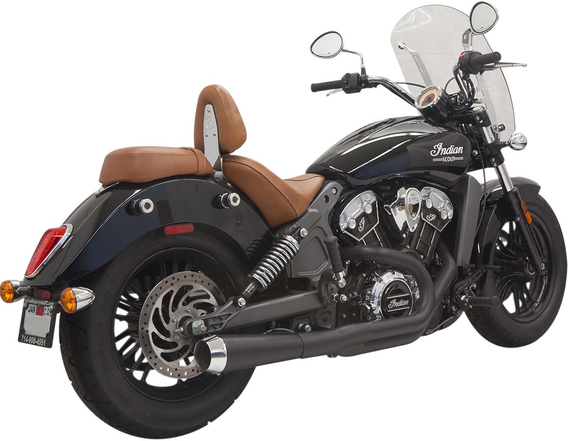 Exhaust System Road Rage 2 Into 1 With Short Change Megaphone Muffler Black Bassani Xhaust
