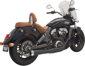 Exhaust System Road Rage 2 Into 1 With Short Change Megaphone Muffler Black Bassani Xhaust