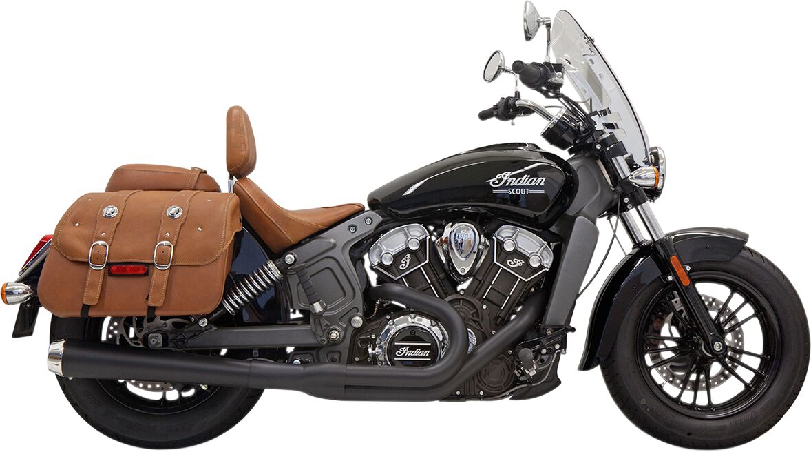 Exhaust System Road Rage 2 Into 1 With Long Change Megaphone Muffler Black Bassani Xhaust Default Title