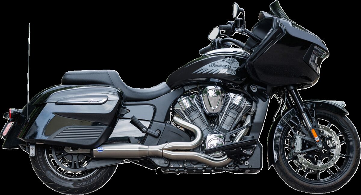 S&S Cycle Qualifier 2-1 Exhaust System, Brushed Stainless - 20-23 Indian Challenger Full Exhaust System S&S Cycle
