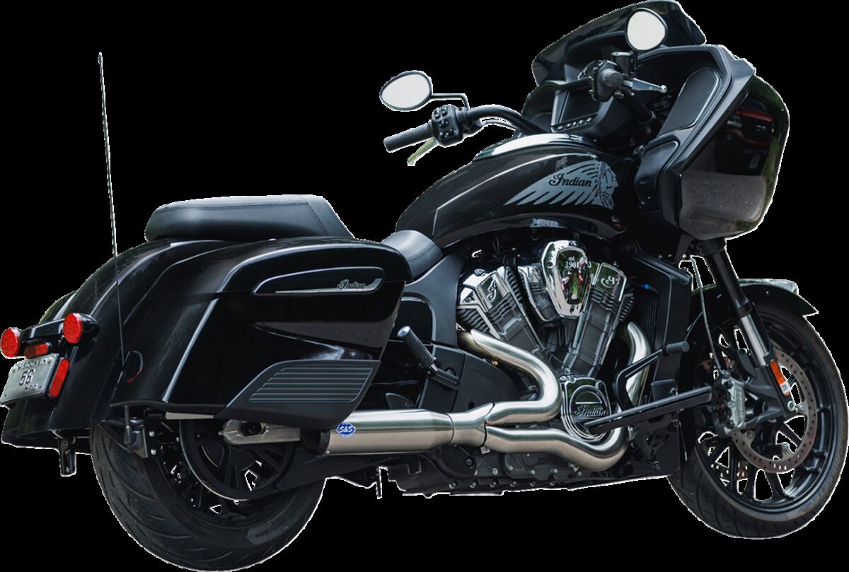 S&S Cycle Qualifier 2-1 Exhaust System, Brushed Stainless - 20-23 Indian Challenger Full Exhaust System S&S Cycle