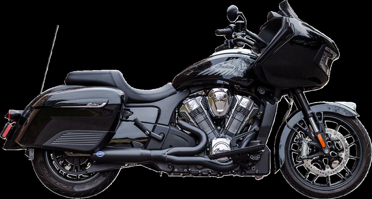 S&S Cycle Exhaust Qualifier 2:1 Race Only Black Stainless Challenger Full Exhaust System S&S Cycle