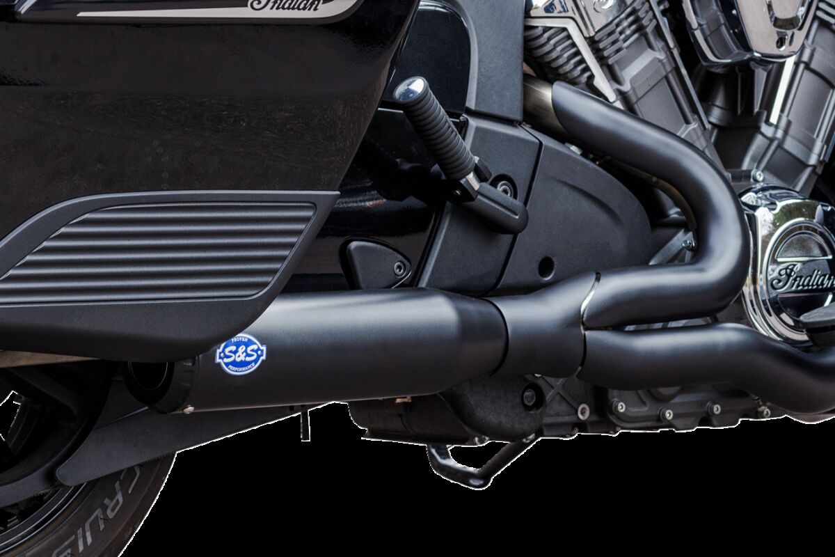 S&S Cycle Exhaust Qualifier 2:1 Race Only Black Stainless Challenger Full Exhaust System S&S Cycle