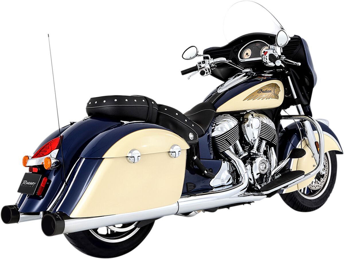 Rinehart Racing Muffler Slip On 4" Chrome W/Black End Caps Slip-Ons Exhaust Rinehart Racing