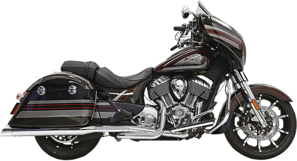 Bassani Xhaust 4" True Duals Exhaust System, Chrome - Chieftan & Road Master Full Exhaust System Bassani Xhaust